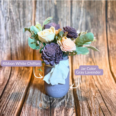 Sola Wood Lavender Wedding Floral Table Centerpieces Set of 3 Mason Jar Decor