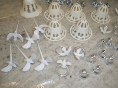 Vintage lot of 52 Wedding Cake Topper Swans, Bells, Rings with Birds, Birds, etc