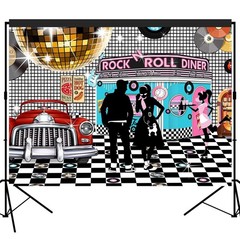 50s Diner Backdrop Large Banner Decoration Dessert Table Background Photoboot…