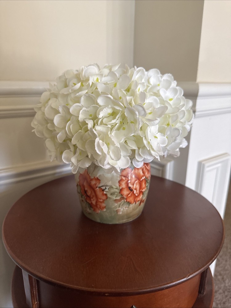 6PCS Premium White Hydrangea Artificial Flowers Bouquets, Ivory Silk Hydrangea