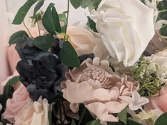 Artificial Rose Flower Garland Pink White And Navy Blue Greenery Wedding Floral
