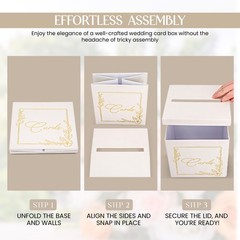 Wedding Card Box – 9″ x 9″ Collapsible Velvet – Covered Design – Cards Box fo…