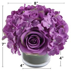 GreenHouzz Artificial Rose and Hydrangea Silk Flower Centerpieces Faux Floral…