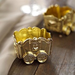 GOLD 12 Metallic Mini Chariot Wedding Favor Boxes GIFT HOLDERS Party Decorations
