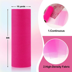 24 Colors Tulle Rolls 6” by 10 Yards(30 Feet) Rainbow Tulle Fabric Ribbon for DI