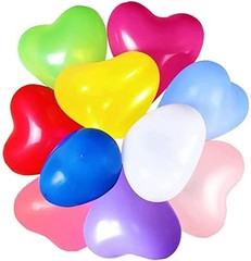 10-inch Color Heart shaped balloons 10 Kinds of Rainbow Party 100 Mixed-no Pumb