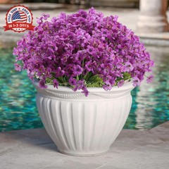 20 Bundles Artificial Flowers for Outdoors, UV Resistant Fake Realistic Flowers