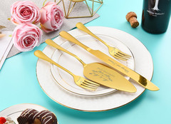 Wedding Cake Knife and Server Set, Gold Cake Cutting Set for Wedding, 4 Pieces S