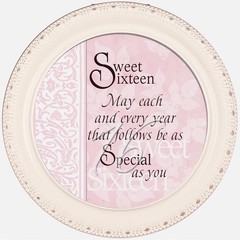 Cottage Garden Sweet Sixteen May Every Year be Special Ivory Rope Trim Petite…