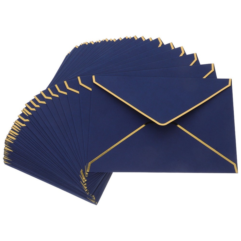 50 Pcs Card Envelopescard Paper Coloured Blank Decorative Invitation