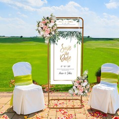 Gold Freestanding Arch Display Stand Iron Wedding Party Decor 1.5M