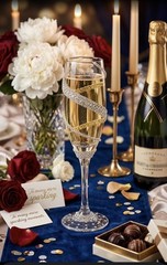 Swarovski Personalized Wedding Wine Glass Bride Groom Sparkle Bling Unique Gift