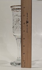 Champagne Flutes Toasting Glasses Wedding Anniversary Gold Trim, 8.25″ Tall
