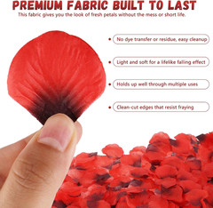 2000 PCS Fake Rose Petals, Artificial Red-Black Flower Petals for Wedding Propos