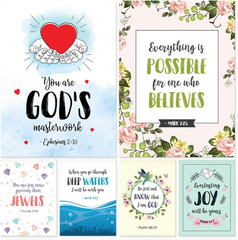 Scripture Cards – Set of 24 Boxed Bible Verse Blank sheets with Envelopes – C…