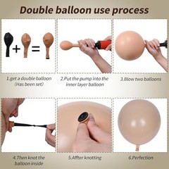 Brown Balloons, 50 PCS 12 Inch Double Stuffed Dark Light Brown Brown Nude
