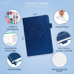 Legend Planner Daily for 3 Months – Undated Monthly Weekly & Daily Planner