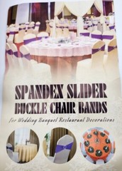 50 Spandex Slider Buckle Chair Bands Covers Silver Bling Wedding Party Purple