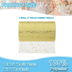 Tulle Fabric Rolls 6″ by 50 Yards Fabric Spool Tulle for DIY, Light Yellow