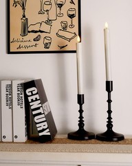 Homemory 2 Pack Flameless Taper Candles, No Remote, of 2, White 2