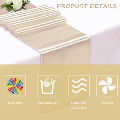 50pcs Beige Satin Sash Wedding Chair Bow, Elastic Chair Sashes S…