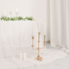 20 in Gold 3 Arm Metal Candelabra Taper CANDLE HOLDER Centerpiece Party Events