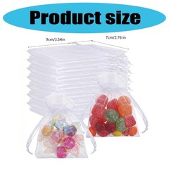 7x9cm Organza Party Favor Bags Small Candy Gift Pouches for Weddings Birthdays