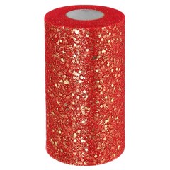 Tulle Fabric Rolls 6″ by 50 Yards Fabric Spool Tulle for DIY, Red-gold