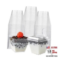 60Pack Plastic Dessert Cups with Lids and Spoons, Mini Plastic 4oz With Lids