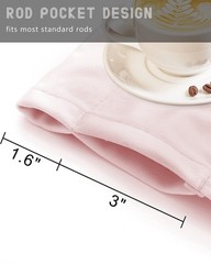 SMILETIME Pink 120in Long Velvet Curtains with Rod Pocket Thermal Insulated S…