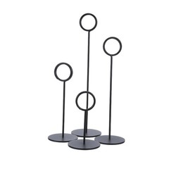 4Pcs Stable Stainless Steel Table Number Holders Black for Wedding Events
