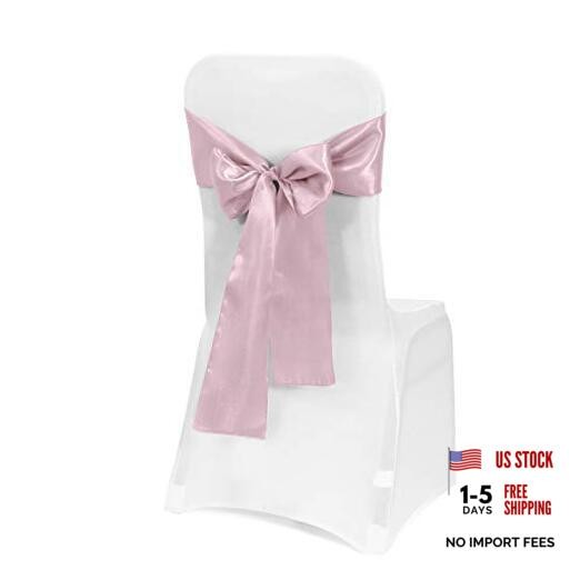 PCS Satin Chair Sashes Bows for Wedding Reception- Universal 50 Baby Pink