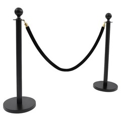 Crowd Control Barriers, Stanchion Posts with Ball Top – Durable Steel Set