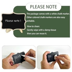 12pcs Mini Chalkboard Signs with Stand,Food Labels for Party 12 PACK Black