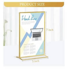 Clear Acrylic Sign Holders, 5×7 Inches, Pack Of 7