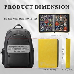 Trading Card Binder, 3-Ring 9-Pocket Zipper Binder for Baseball Cards, Sports…