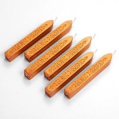 6 Pieces Sealing Wax Sticks with Wicks for Letter Seal Dark Gold