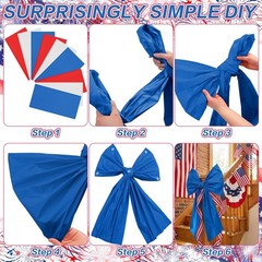 9 Pcs 9ft 4th of July Giant Bows Decorations Patriotic Bow Hanging Decor 250th A