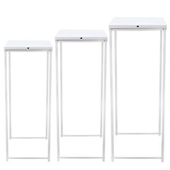 White Wedding Flower Stand Floral Decor Vase Floor Column Stand Sets of 3