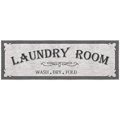 Laundry Room Rug NonSlip Runner Mat StainResistant Gray 20×59 Inch