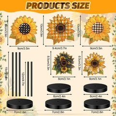 Yousoontic 5 Pcs Summer Sunflower Table Decor Standing Bright Color