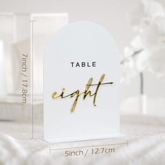 White Arched Wedding Table Numbers 1-10 with Stands, 5×7 Inch White Acrylic A…