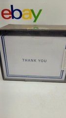 New Gartner Studios White Thank You Cards, White Blue Embossed 50 Count