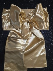 20pcs Satin Chair Cover Bow Sash 106″x6.5 Gold Brass Wedding Party Banquet Event