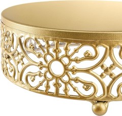 Antique Gold Round Cake Stands – 3 Pack for Weddings & Celebrations (8″ 10″ 12″)