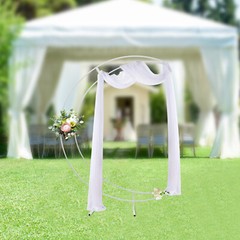 7ft White Metal Crescent Moon Wedding Arch Stand Curved Flower Balloon Frame