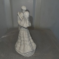 5.5 In White Porcelain BRIDE AND GROOM First Dance Cake Topper or Table Setting