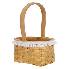 Natural Wood Flower Basket with Handle for Wedding and Everyday Floral Display
