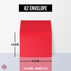 A2 Red Envelopes for Holiday Invitations & Greetings – 5 3/4 x 4 3/8″ – 25 Qty