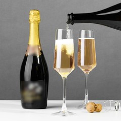 PARACITY Champagne Flutes, Glasses Set 2 Count (Pack of 1), Clear